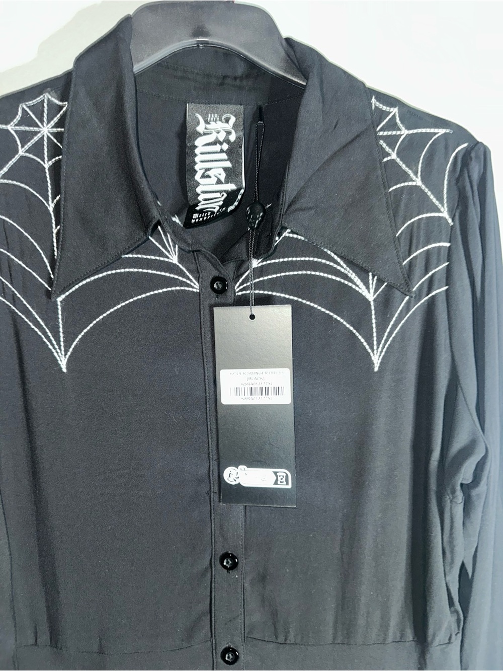 Killstar Spider Swinger Dress XL Black Spiderweb Embroidered Goth NWT - Picture 3 of 16